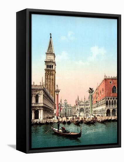 Illustration Representing St. Mark's Square in Venice. Photochrome from the End of the 19Th Century-Unknown Artist-Framed Premier Image Canvas