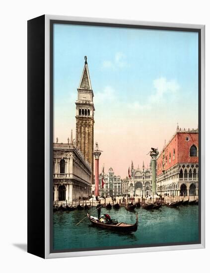 Illustration Representing St. Mark's Square in Venice. Photochrome from the End of the 19Th Century-Unknown Artist-Framed Premier Image Canvas