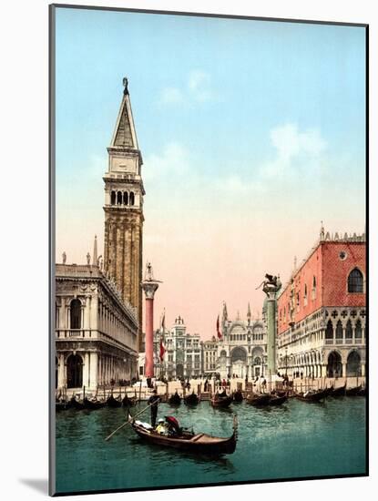 Illustration Representing St. Mark's Square in Venice. Photochrome from the End of the 19Th Century-Unknown Artist-Mounted Giclee Print