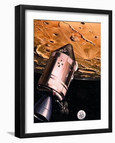 Illustration Showing Apollo 8 in Orbit-null-Framed Giclee Print