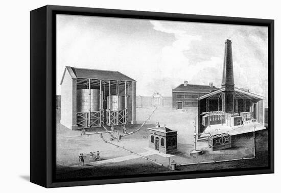 Illustration Showing the Working Spaces of a Gas Works, 1828-null-Framed Premier Image Canvas