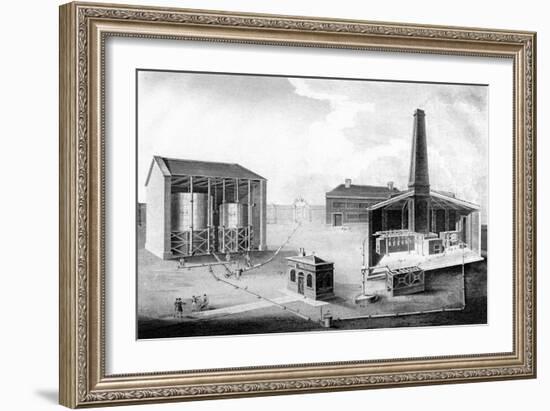 Illustration Showing the Working Spaces of a Gas Works, 1828-null-Framed Giclee Print