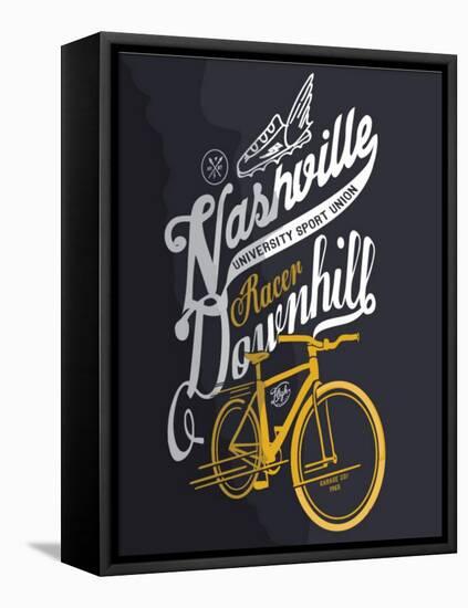 Illustration Sketch Bicycle With Type-studiohome-Framed Stretched Canvas