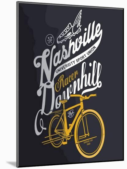 Illustration Sketch Bicycle With Type-studiohome-Mounted Art Print