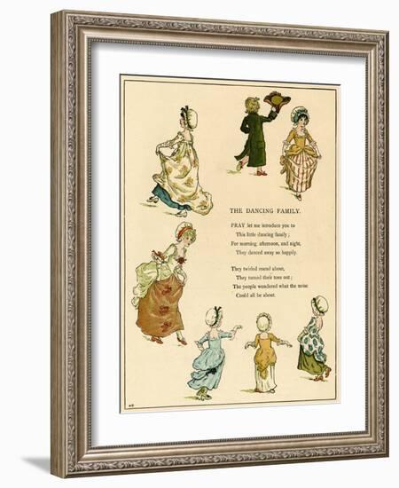 Illustration, the Dancing Family-Kate Greenaway-Framed Art Print