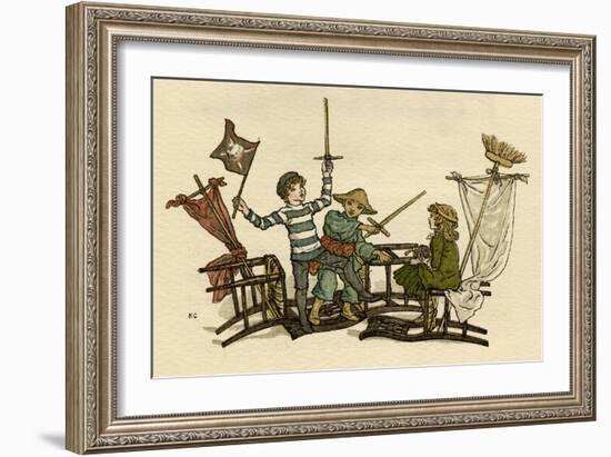 Illustration, the Queen of the Pirate Isle-Kate Greenaway-Framed Art Print