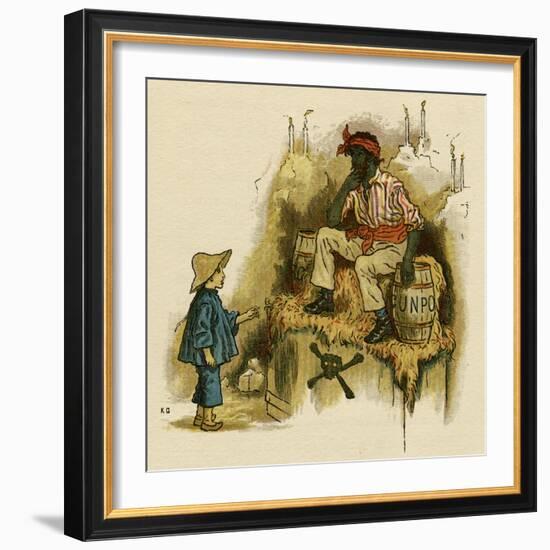 Illustration, the Queen of the Pirate Isle-Kate Greenaway-Framed Art Print