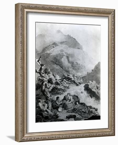 Illustration to Jean-Jacques Rousseau's 'Nouvelle Héloise' 1786 (Pen and Ink with W/C)-Francis Wheatley-Framed Giclee Print