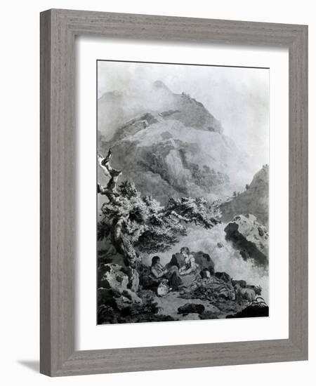 Illustration to Jean-Jacques Rousseau's 'Nouvelle Héloise' 1786 (Pen and Ink with W/C)-Francis Wheatley-Framed Giclee Print