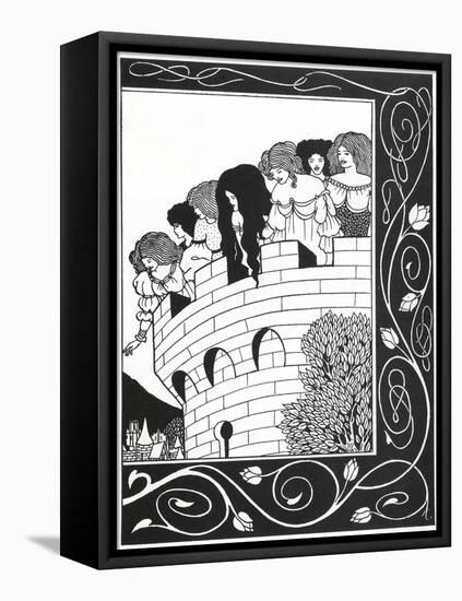 Illustration to Morte D'Arthur-Aubrey Beardsley-Framed Stretched Canvas