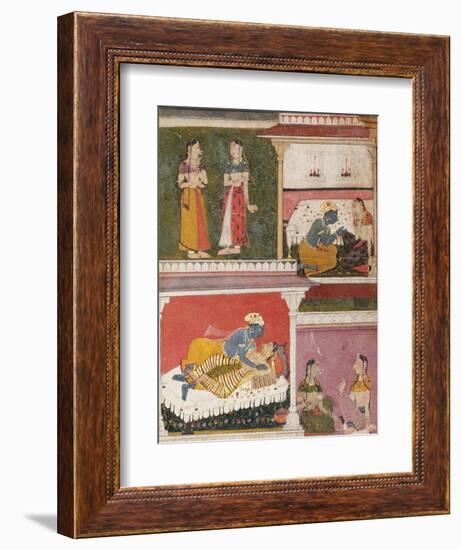 Illustration to Rasikapriya of Keshau Das, Mewar, Early 17th Century-null-Framed Giclee Print