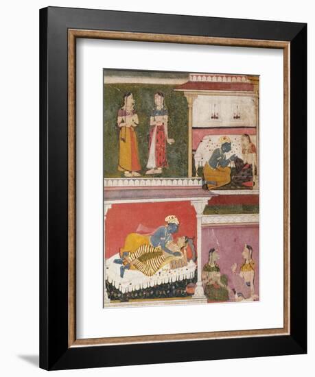 Illustration to Rasikapriya of Keshau Das, Mewar, Early 17th Century-null-Framed Giclee Print