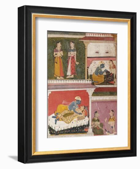 Illustration to Rasikapriya of Keshau Das, Mewar, Early 17th Century-null-Framed Giclee Print