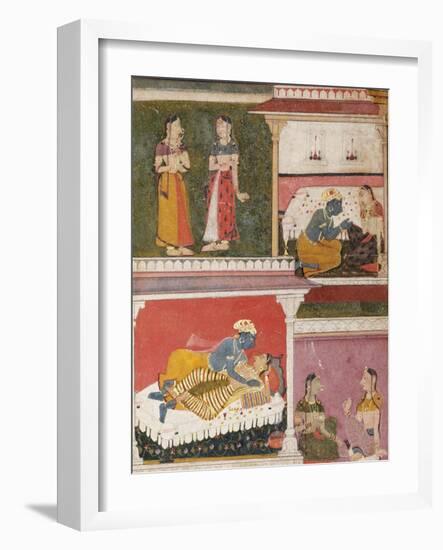 Illustration to Rasikapriya of Keshau Das, Mewar, Early 17th Century-null-Framed Giclee Print