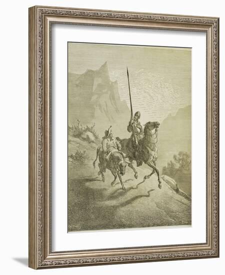 Illustration to the Book Don Quixote De La Mancha by M. De Cervantes, 1863-Gustave Doré-Framed Giclee Print