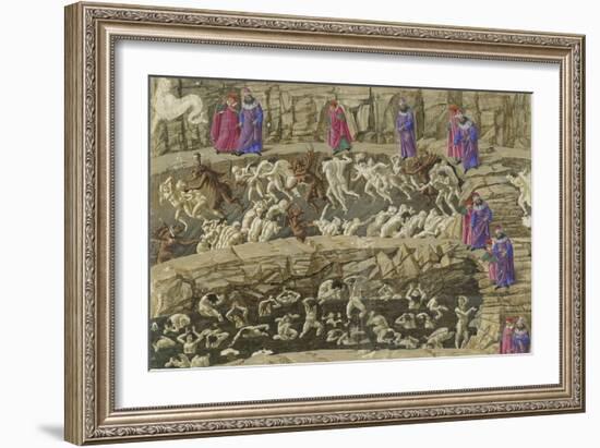 Illustration to the Divine Comedy by Dante Alighieri, 1480-1490-Sandro Botticelli-Framed Giclee Print