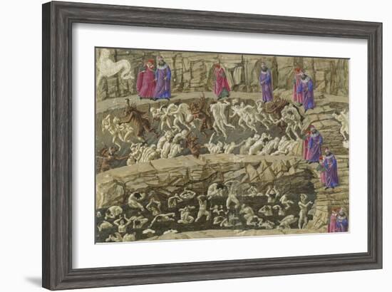 Illustration to the Divine Comedy by Dante Alighieri, 1480-1490-Sandro Botticelli-Framed Giclee Print