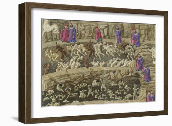 Illustration to the Divine Comedy by Dante Alighieri, 1480-1490-Sandro Botticelli-Framed Giclee Print