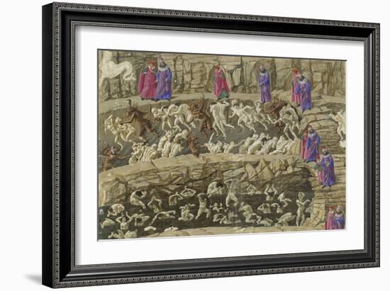 Illustration to the Divine Comedy by Dante Alighieri, 1480-1490-Sandro Botticelli-Framed Giclee Print