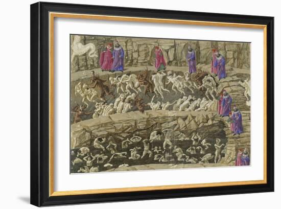 Illustration to the Divine Comedy by Dante Alighieri, 1480-1490-Sandro Botticelli-Framed Giclee Print