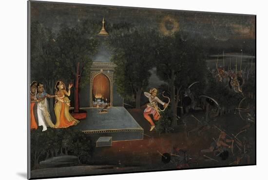 Illustration to the Ramayana, circa 1750-1760-Mir Kalan Oudh-Mounted Giclee Print