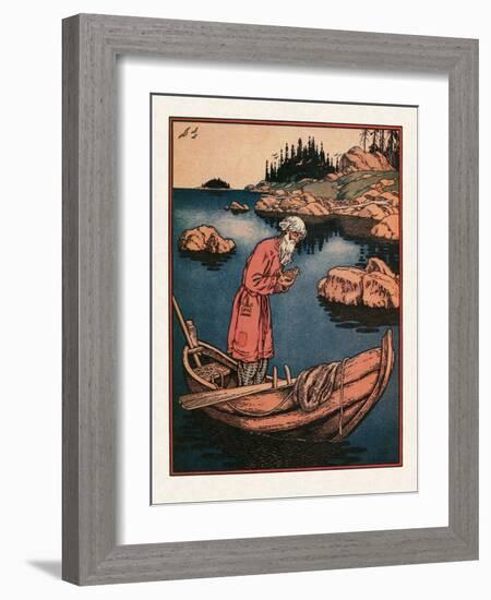 Illustration to the the Tale of the Fisherman and the Fish Par Bilibin, Ivan Yakovlevich (1876-1942-Ivan Bilibin-Framed Giclee Print