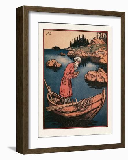Illustration to the the Tale of the Fisherman and the Fish Par Bilibin, Ivan Yakovlevich (1876-1942-Ivan Bilibin-Framed Giclee Print