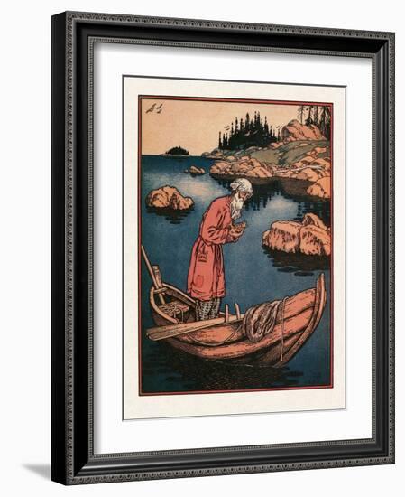 Illustration to the the Tale of the Fisherman and the Fish Par Bilibin, Ivan Yakovlevich (1876-1942-Ivan Bilibin-Framed Giclee Print