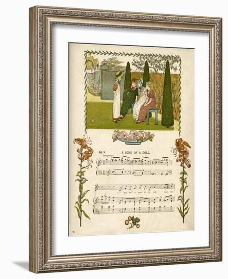 Illustration with Music, a Song of a Doll-Kate Greenaway-Framed Art Print