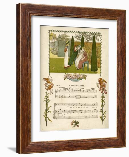 Illustration with Music, a Song of a Doll-Kate Greenaway-Framed Art Print