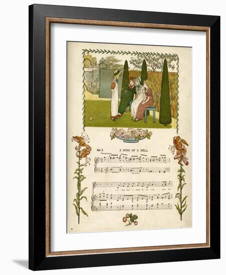 Illustration with Music, a Song of a Doll-Kate Greenaway-Framed Art Print