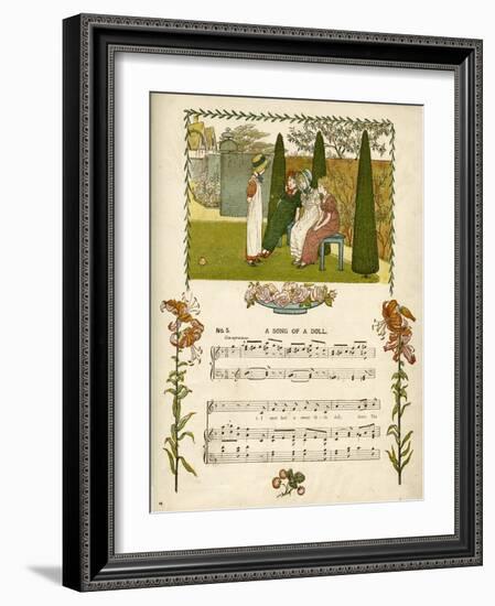 Illustration with Music, a Song of a Doll-Kate Greenaway-Framed Art Print