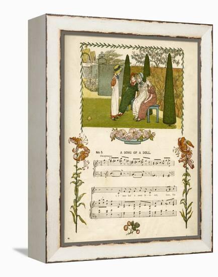 Illustration with Music, a Song of a Doll-Kate Greenaway-Framed Stretched Canvas