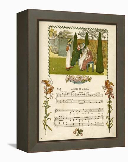 Illustration with Music, a Song of a Doll-Kate Greenaway-Framed Stretched Canvas