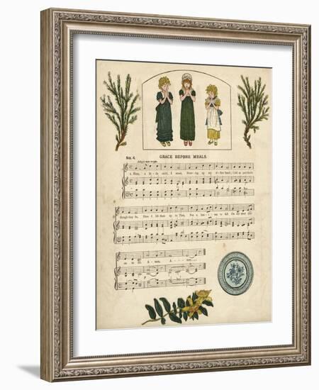 Illustration with Music, Grace before Meals-Kate Greenaway-Framed Art Print