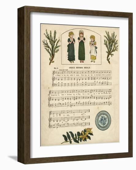 Illustration with Music, Grace before Meals-Kate Greenaway-Framed Art Print