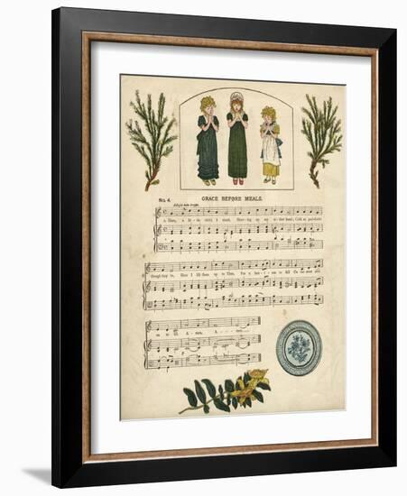 Illustration with Music, Grace before Meals-Kate Greenaway-Framed Art Print