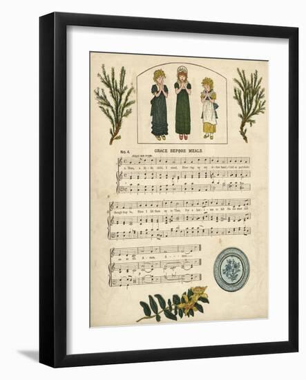 Illustration with Music, Grace before Meals-Kate Greenaway-Framed Art Print