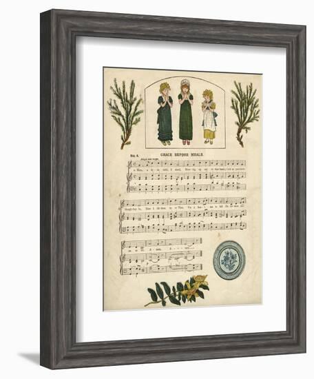 Illustration with Music, Grace before Meals-Kate Greenaway-Framed Art Print