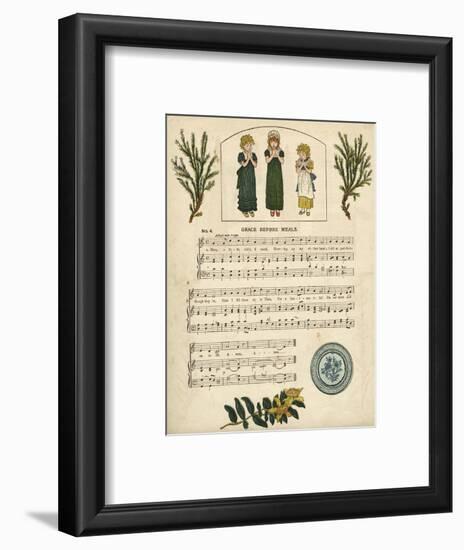 Illustration with Music, Grace before Meals-Kate Greenaway-Framed Art Print