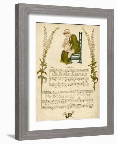 Illustration with Music, Sleeping-Kate Greenaway-Framed Art Print