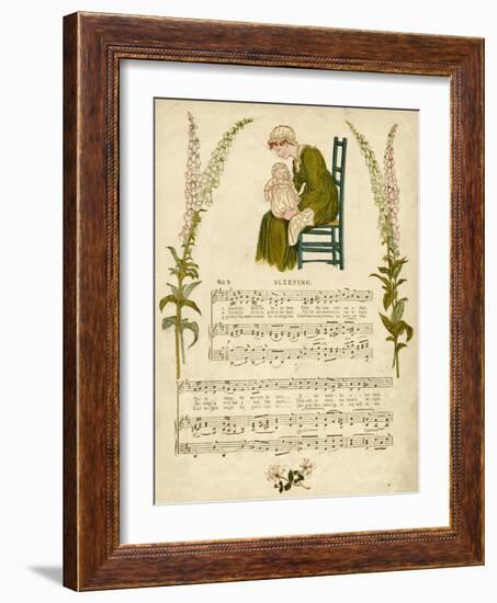 Illustration with Music, Sleeping-Kate Greenaway-Framed Art Print