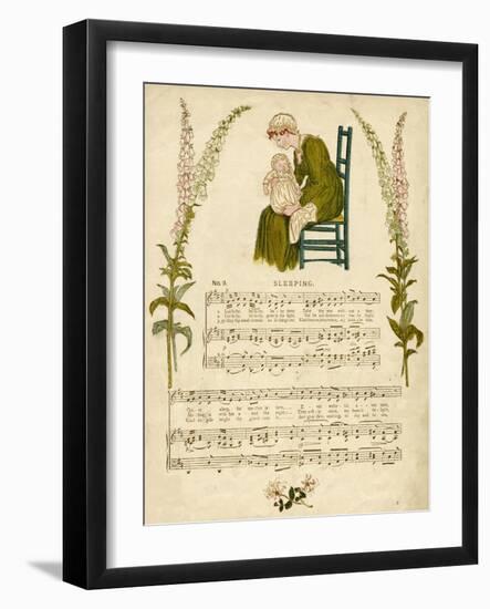 Illustration with Music, Sleeping-Kate Greenaway-Framed Art Print