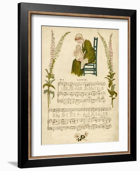 Illustration with Music, Sleeping-Kate Greenaway-Framed Art Print