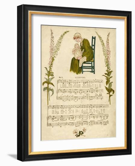 Illustration with Music, Sleeping-Kate Greenaway-Framed Art Print