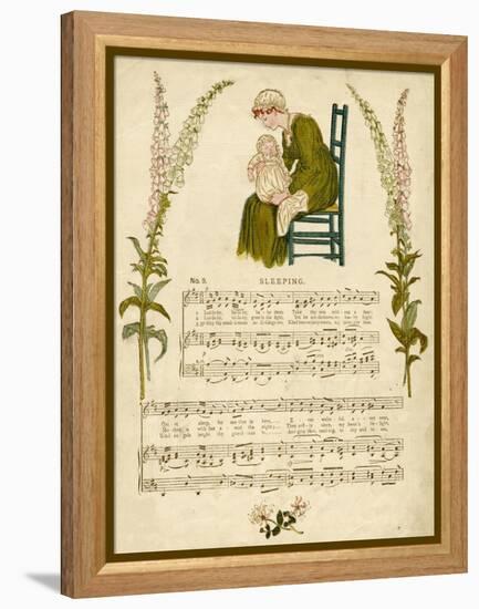 Illustration with Music, Sleeping-Kate Greenaway-Framed Stretched Canvas