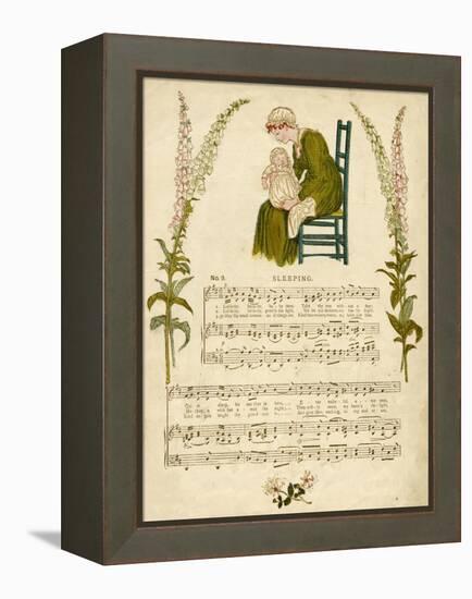 Illustration with Music, Sleeping-Kate Greenaway-Framed Stretched Canvas