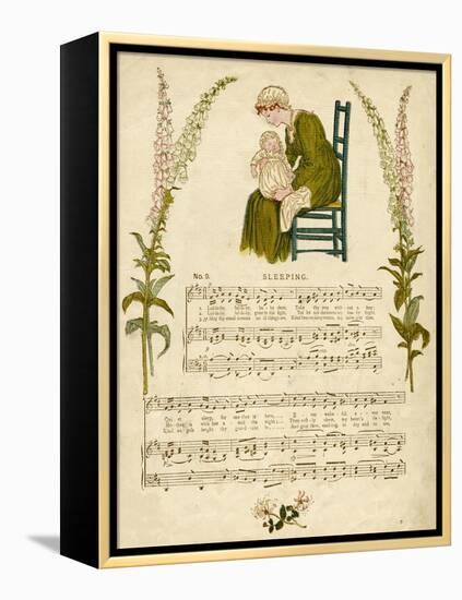 Illustration with Music, Sleeping-Kate Greenaway-Framed Stretched Canvas