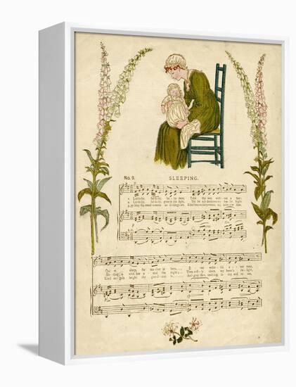 Illustration with Music, Sleeping-Kate Greenaway-Framed Stretched Canvas