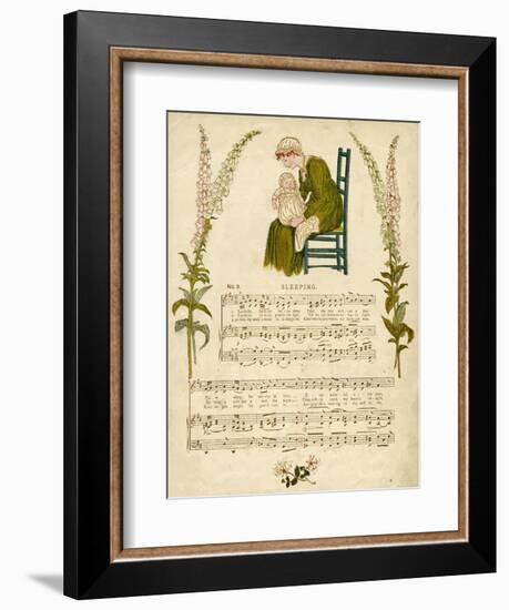 Illustration with Music, Sleeping-Kate Greenaway-Framed Art Print